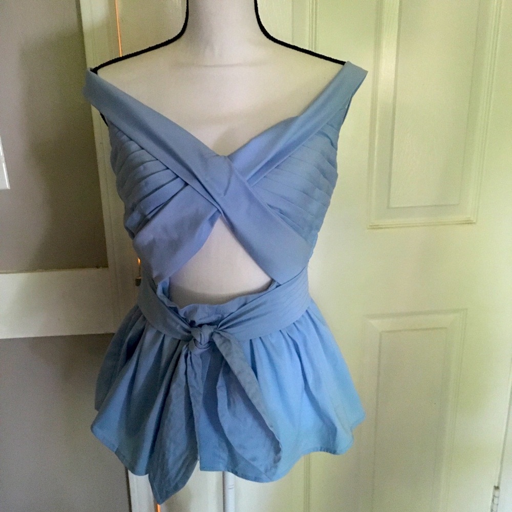 Light blue statement top